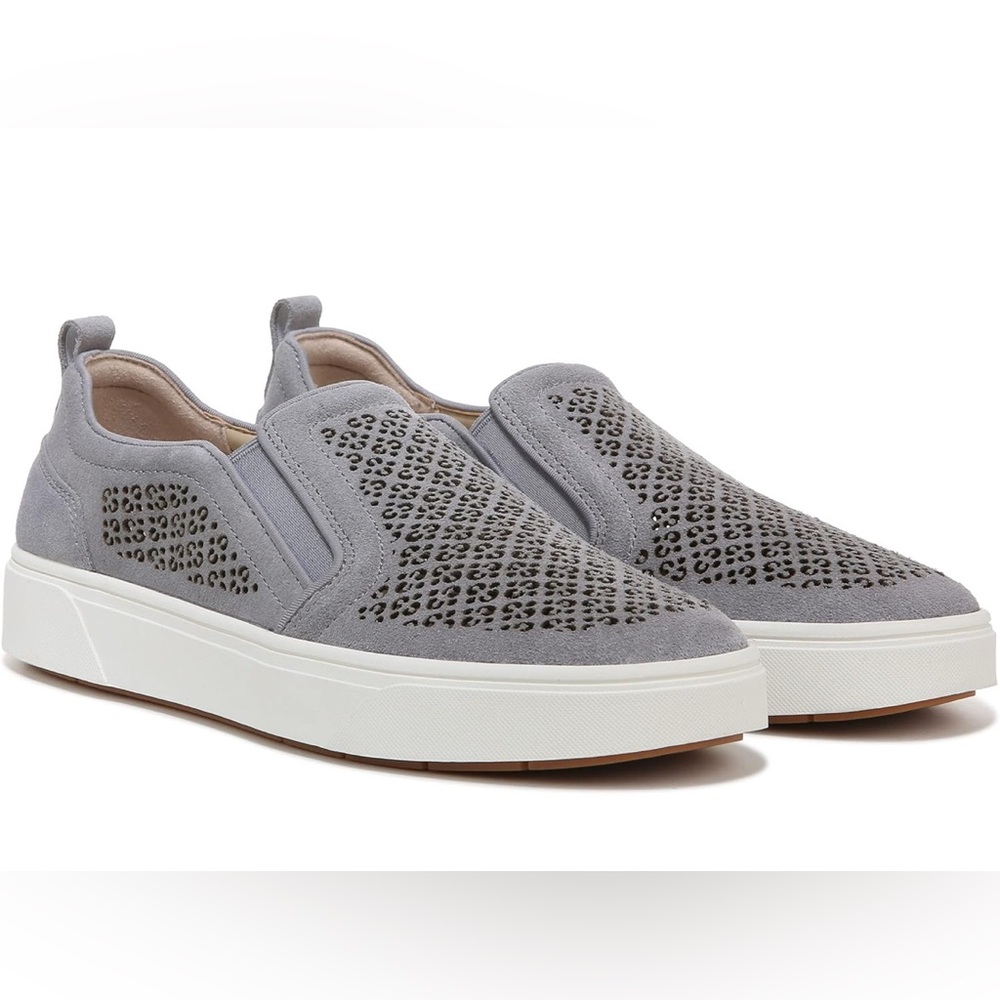 Vionic Kimmie Perf Sneaker Gray Suede Slip On Women’s Size 7.5